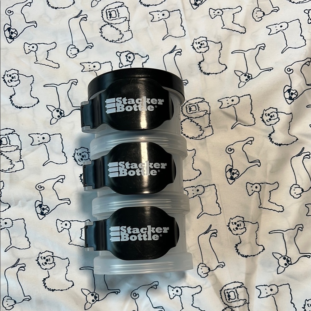 Stacker Bottle Set with Black Lids